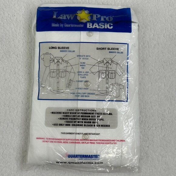 Law Pro Quartermaster Long Sleeve Button Shirt Size 5XL 32/33 White 2 Pack NWT - Picture 6 of 6